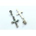 Cross Earrings Silver 925 Sterling Dangle Drop Women Labradorite Gem Stone B593